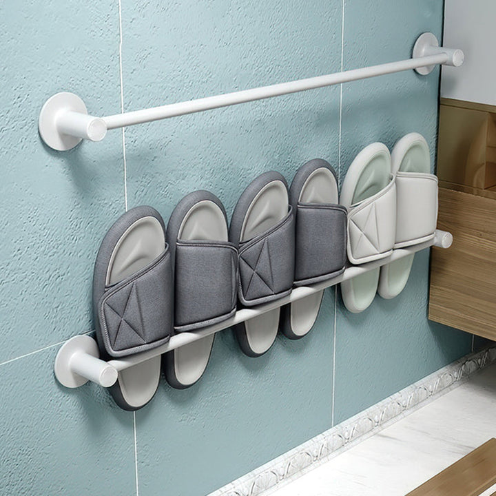 BowLift | 2-piece modern bathroom accessories set metal slipper rack/towel bar