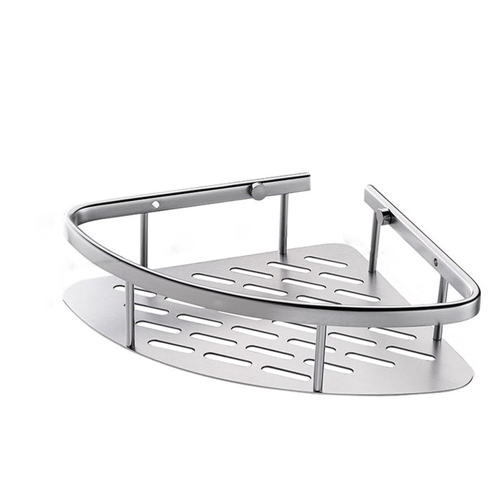BowLift | 3-piece modern bathroom accessory set aluminum bathroom shelf in silver