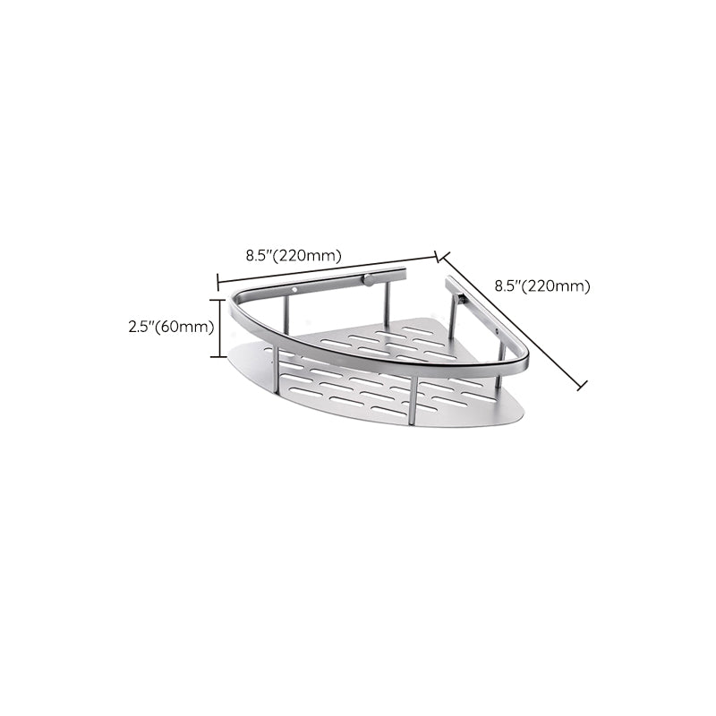 BowLift | 3-piece modern bathroom accessory set aluminum bathroom shelf in silver