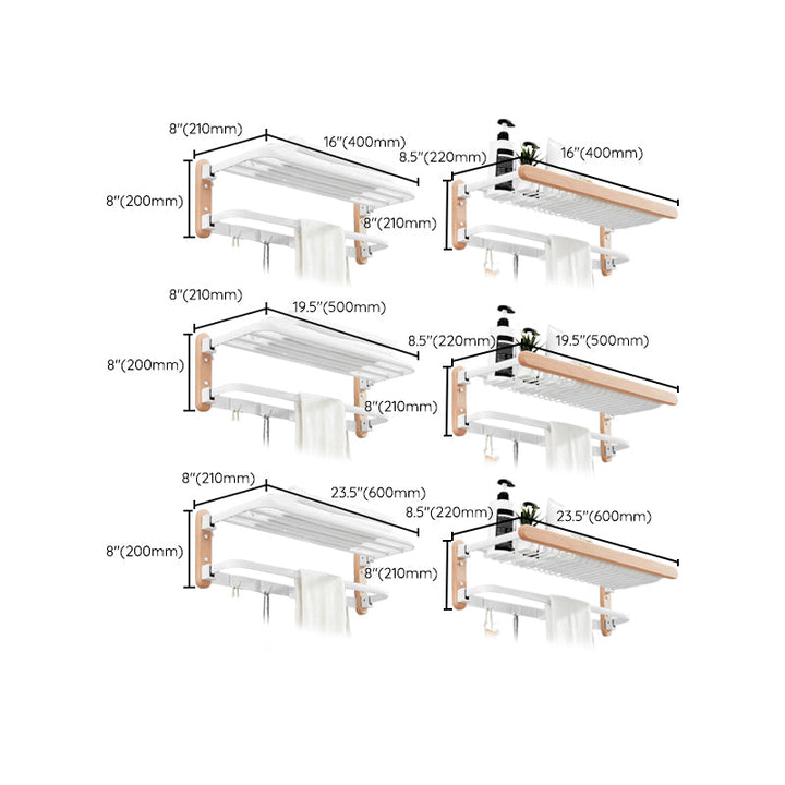 BowLift | White 7-piece bathroom accessory set wood and metal bath set