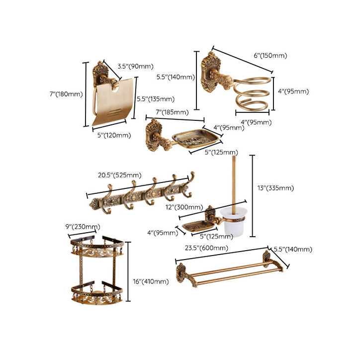 BowLift | Traditional Bathroom Accessories Set Gold Bathroom Accessories Kit