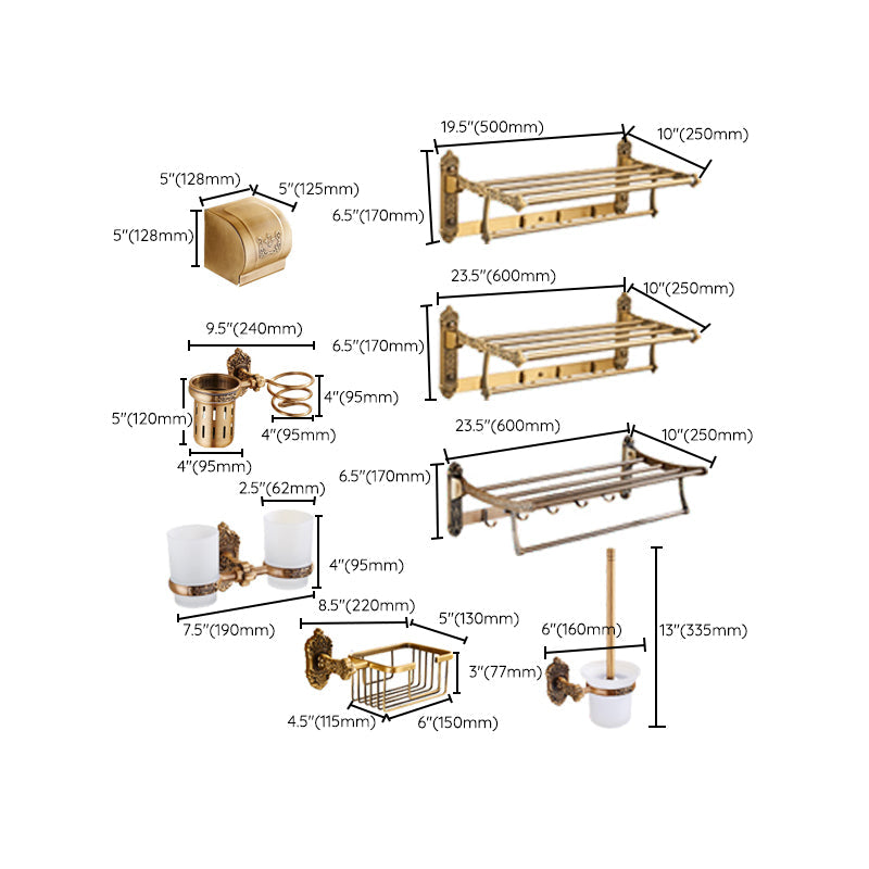 BowLift | Traditional Bathroom Accessories Set Gold Bathroom Accessories Kit