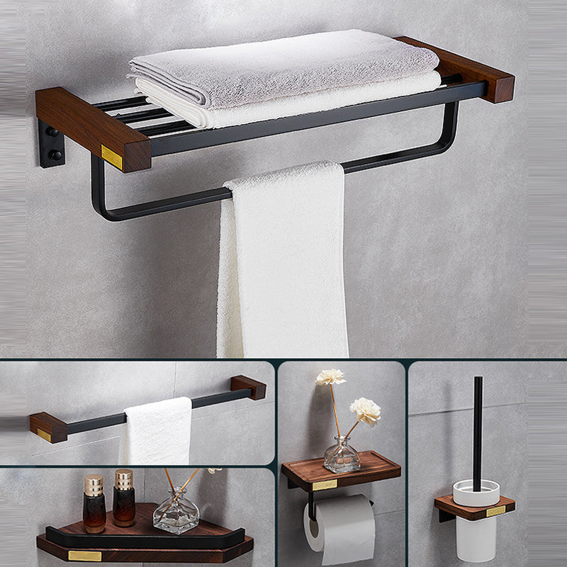 BowLift | Metal Bathroom Accessories Set Walnut Brown Bathroom Accessories Set