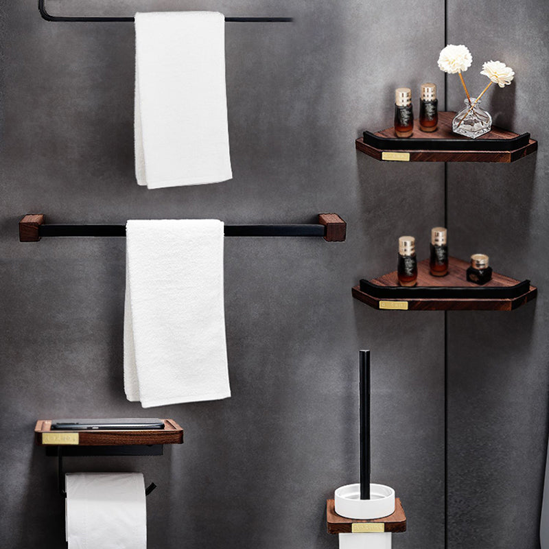 BowLift | Metal Bathroom Accessories Set Walnut Brown Bathroom Accessories Set