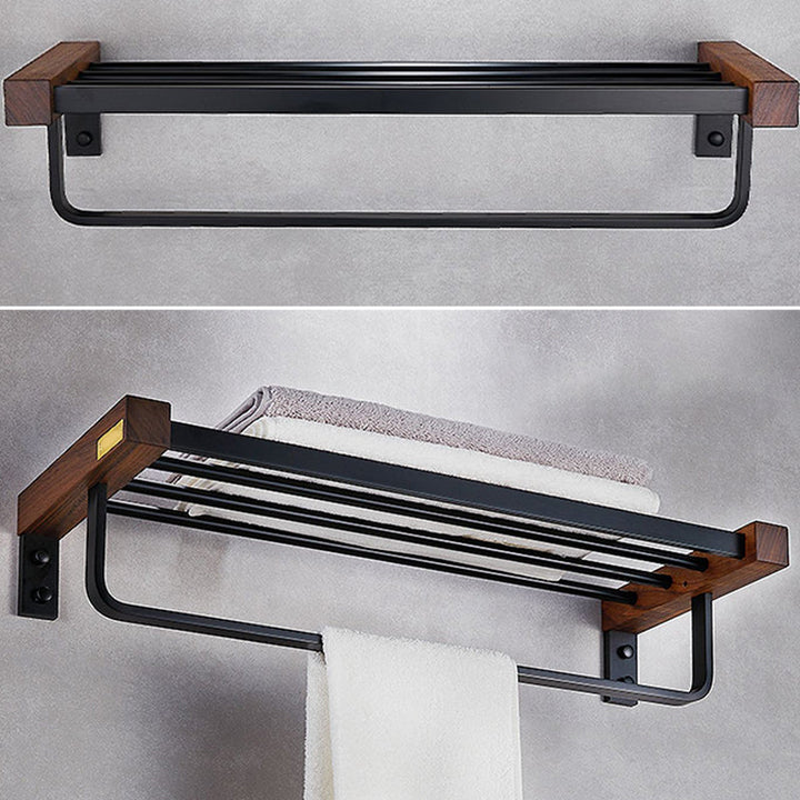 BowLift | Metal Bathroom Accessories Set Walnut Brown Bathroom Accessories Set