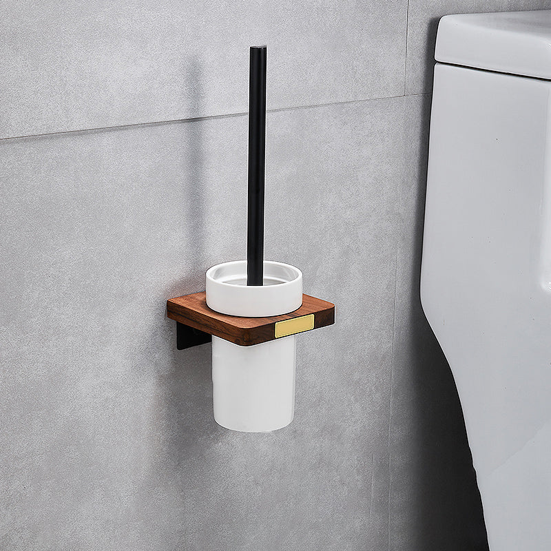 BowLift | Metal Bathroom Accessories Set Walnut Brown Bathroom Accessories Set
