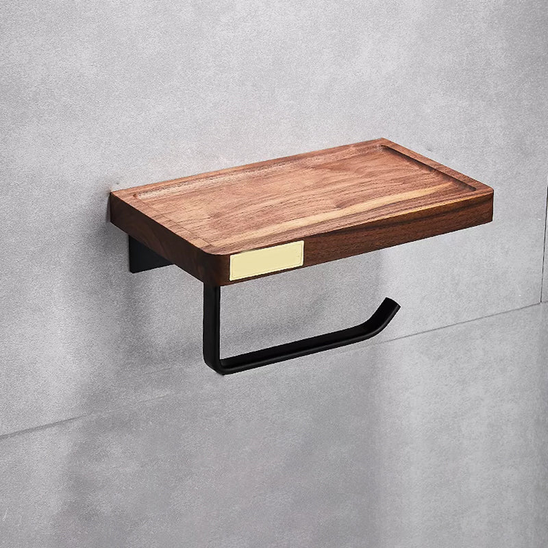 BowLift | Metal Bathroom Accessories Set Walnut Brown Bathroom Accessories Set