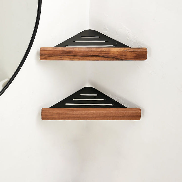 BowLift | Walnut Brown Bathroom Accessory Set Metal Folding Bath Hardware Set