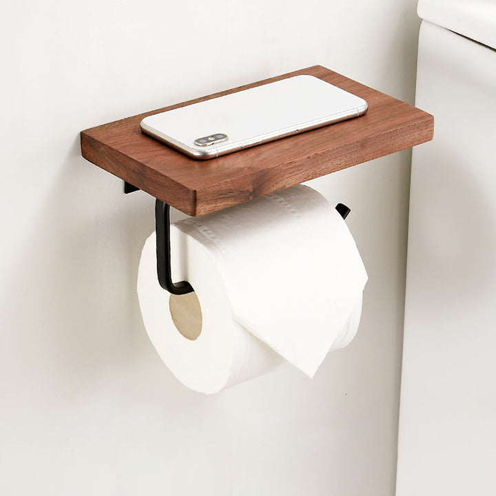 BowLift | Walnut Brown Bathroom Accessory Set Metal Folding Bath Hardware Set
