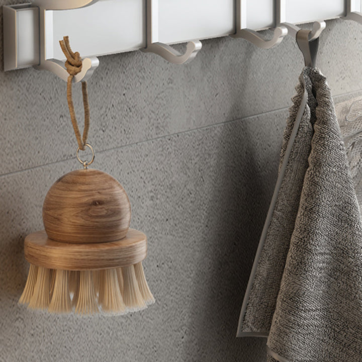 BowLift | Contemporary Silver Metal Bathroom Fixture Set with Triangle Bathroom Shelf