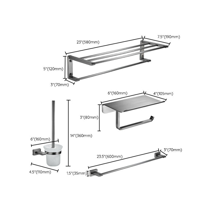 BowLift | Matte Gray Bathroom Set Metal Bathroom Accessories Hardware Set