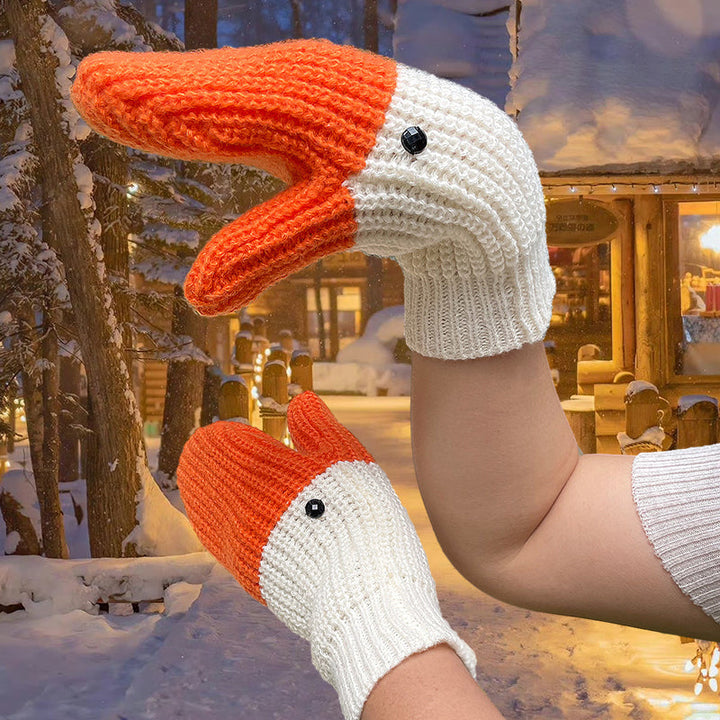 BowLift | Knitted Warm Duck Skin Gloves
