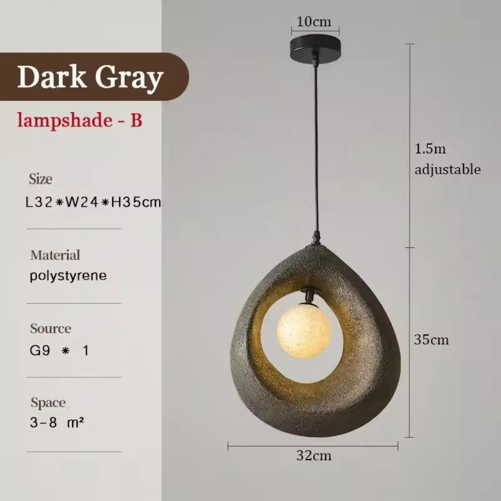 BowLift | Japanese Wabi Sabi Pendant Lamp with Minimalist Design
