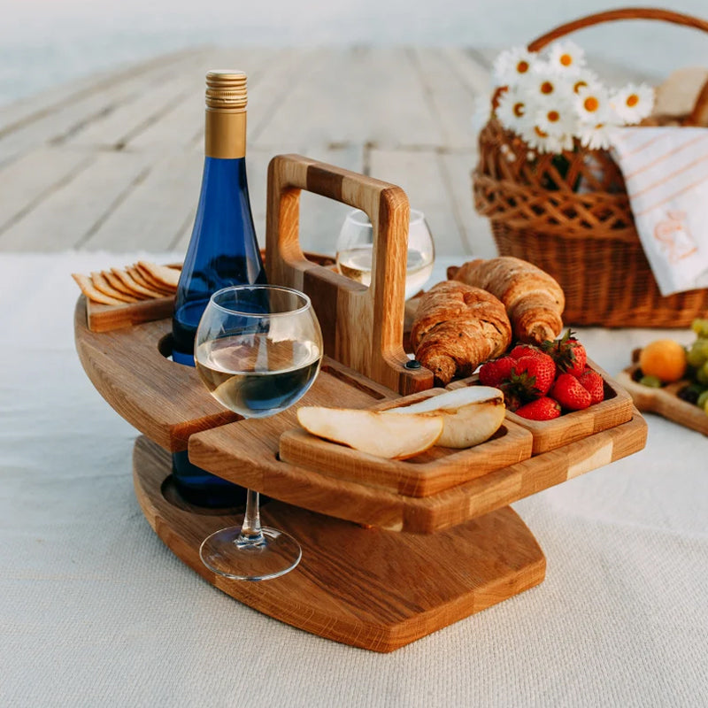 BowLift | Portable Wooden Picnic Wine Table