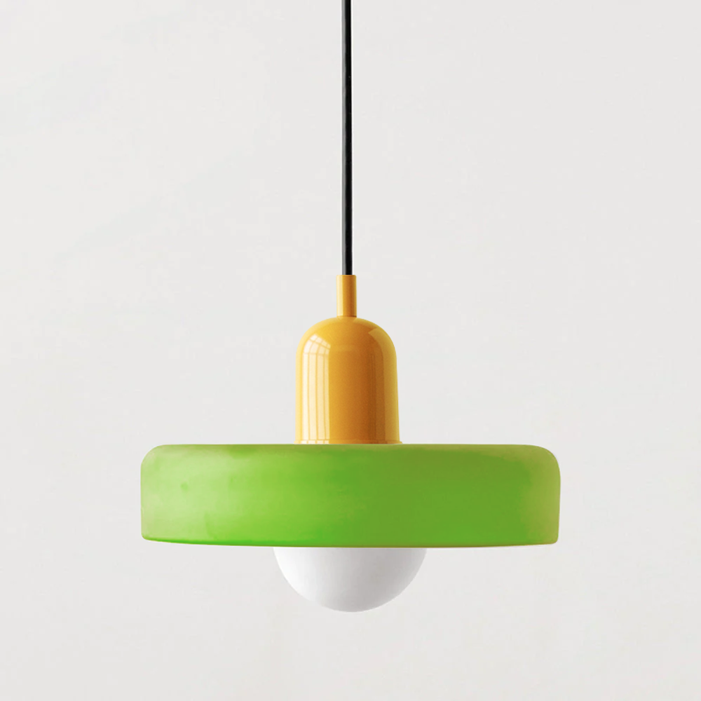BowLift | Coloured Glass Pendant Light – Elegant Bauhaus-Style Hanging Lamp for Living Room & Dining Area
