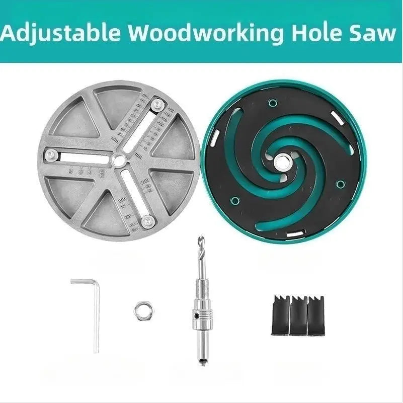 BowLift | Adjustable Hole Saw Drill Punch | 45–130 mm Diameter | Triple-Blade Design | For Wood, Plaster & Ceiling Cuts