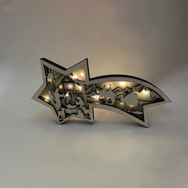 BowLift | LED Wood Christmas Star Light