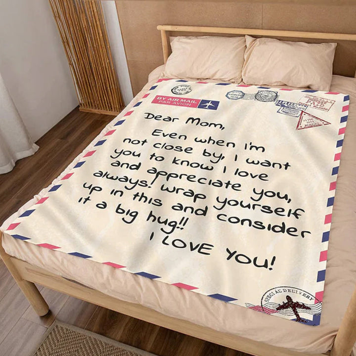 Letter Printed Flannel Throw Blanket Gift for Mom | Bowlift