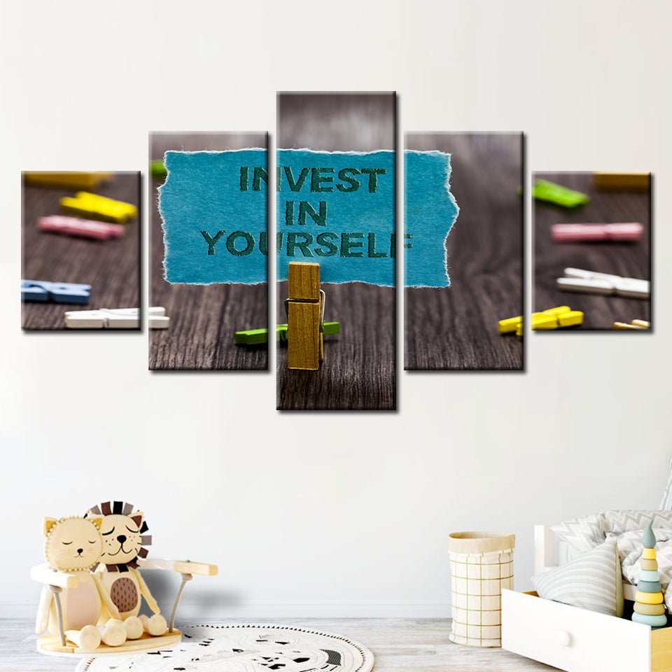 Invest In Yourself 5 Piece - Canvas Wall Art Painting | Bowlift