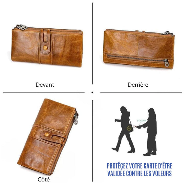 Long wallet made of genuine leather | Bowlift