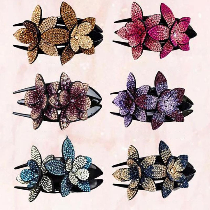 BowLift | Rhinestone Double Flower Hair Clip