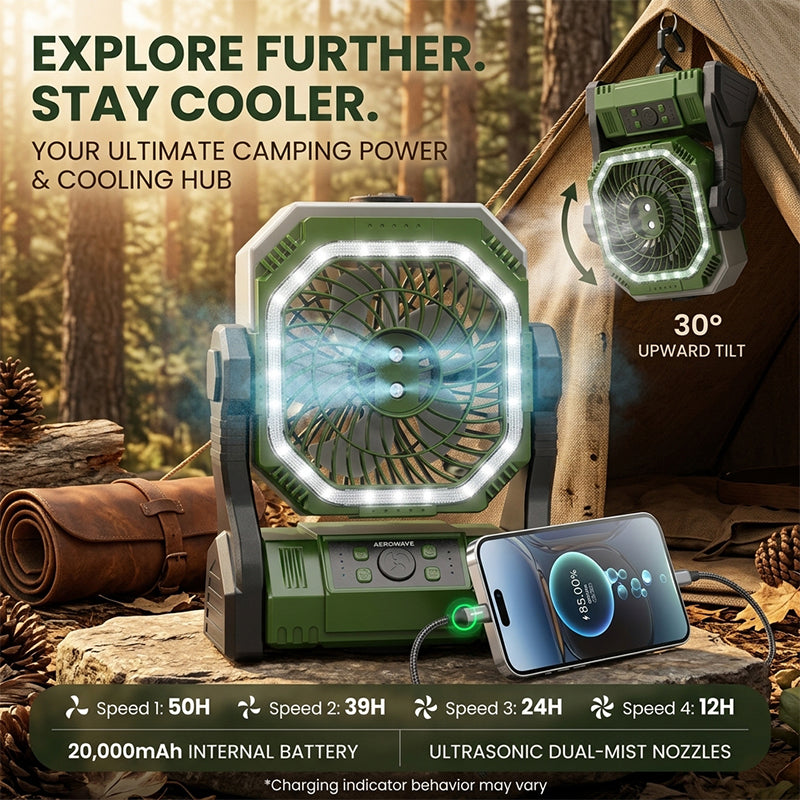 Rechargeable Outdoor Camping Fan Light | Bowlift