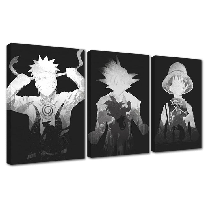 Mystery Anime Boys 3 Piece - Canvas Wall Art Painting | Bowlift