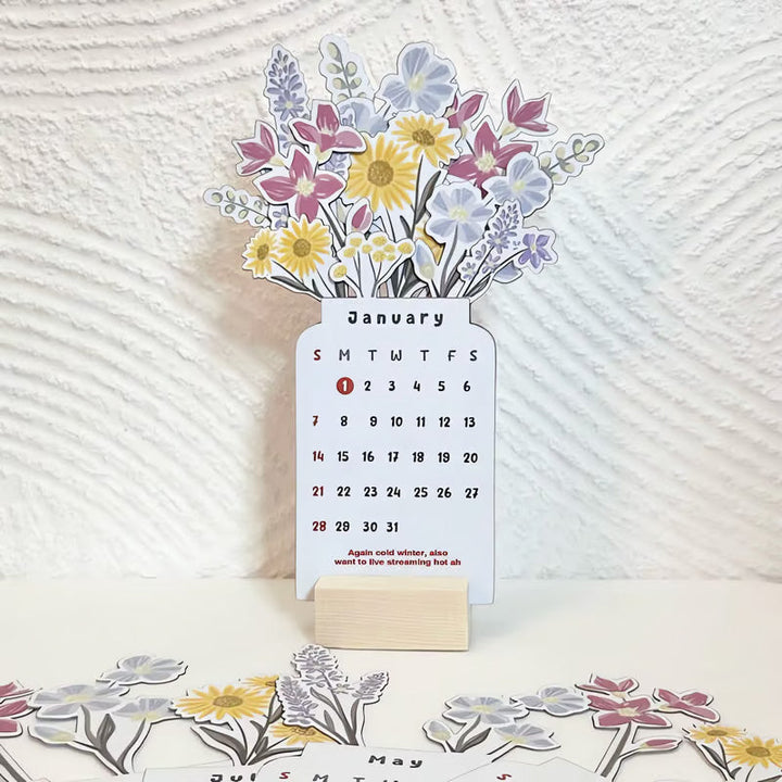 BowLift | 2025 Bloomy Flowers Desk Calendar