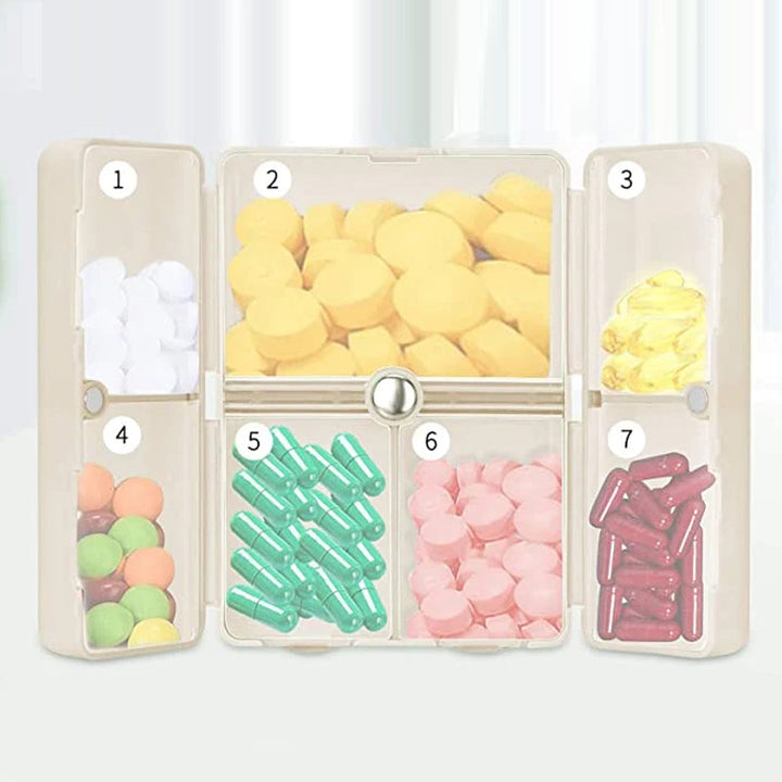 BowLift | Portable Magnetic Pill Box with 7 Compartments