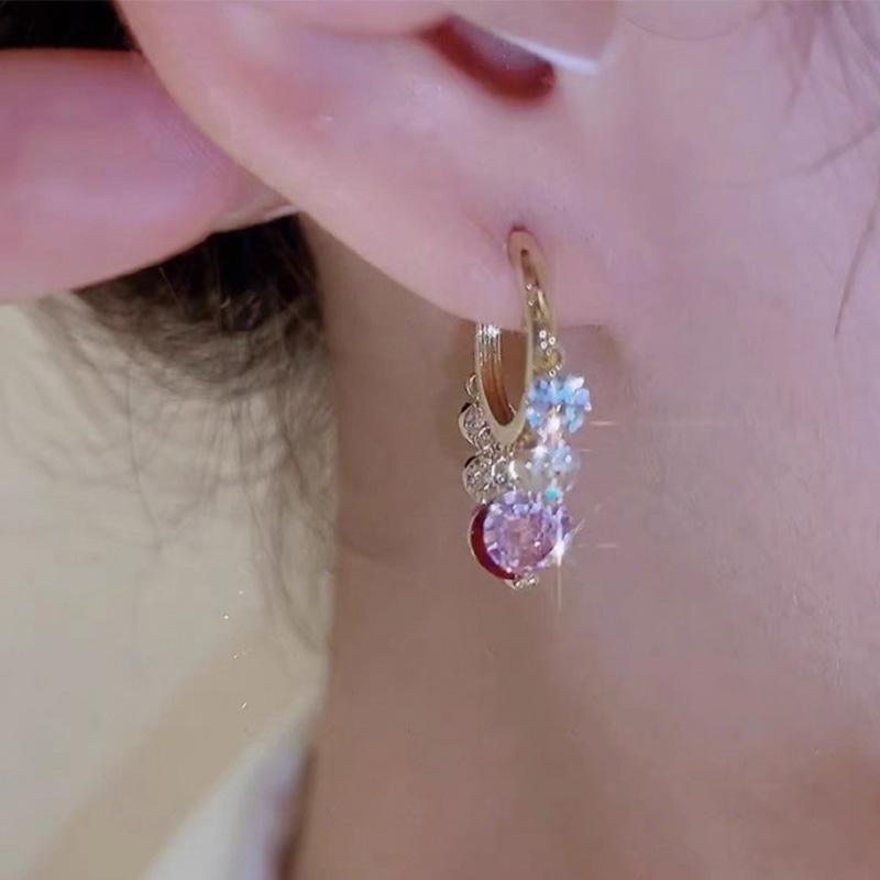 BowLift | Gold Glitter Colorful Zircon Earrings