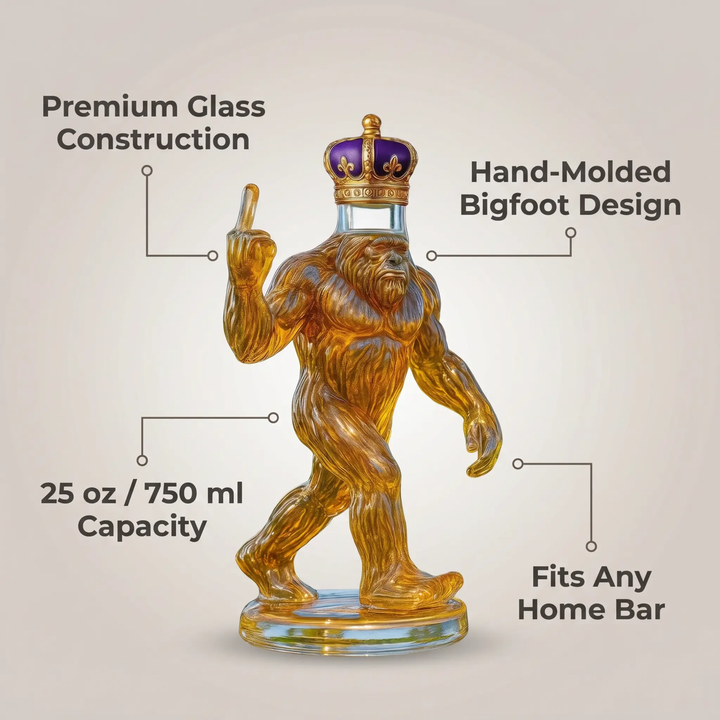 BowLift | Whiskey Decanter Funny Bigfoot Glass Bottle