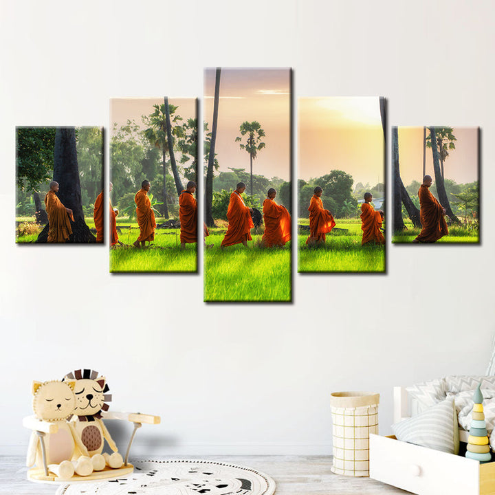 Morning Walk 5 Piece - Canvas Wall Art Painting | Bowlift