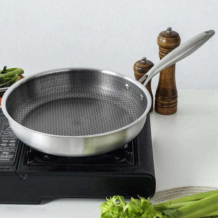 BowLift | Non-stick stainless steel honeycomb frying pan