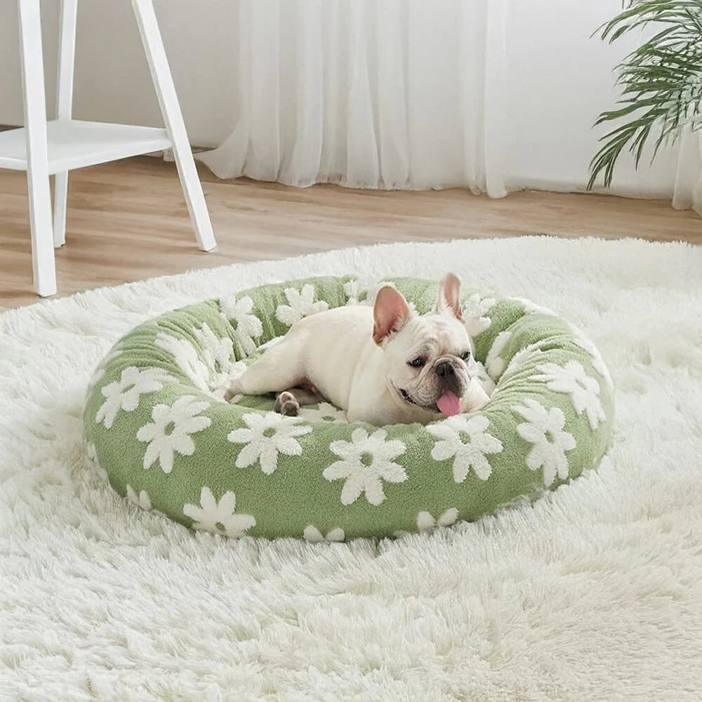 BowLift | Snuggle Floral Checkerboard Pet Bed