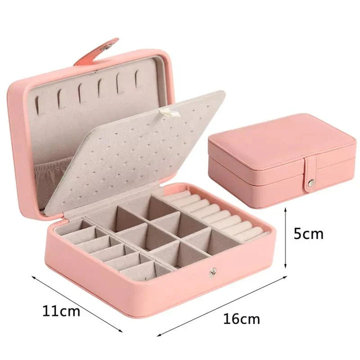 Leather Mini Jewelry Box Double Layer Bowlift