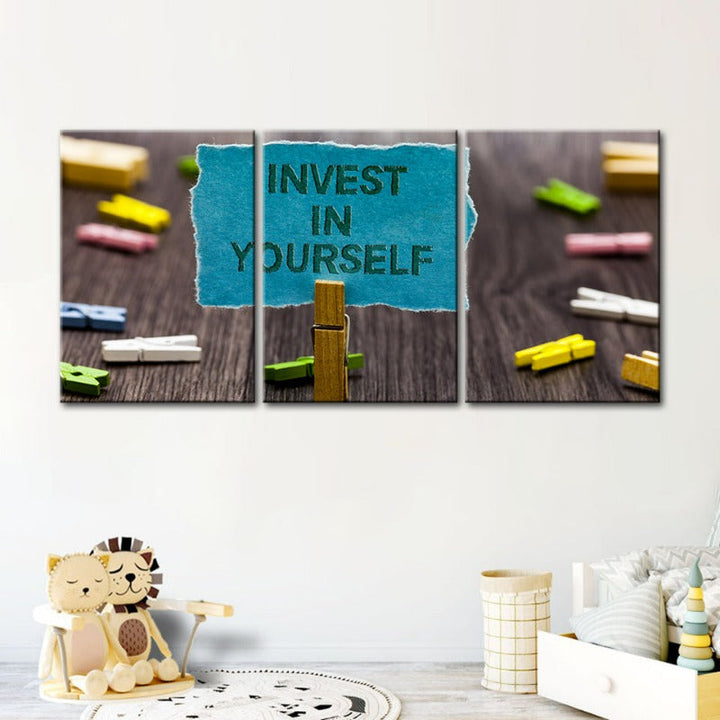 Invest In Yourself-Canvas Wall Art Painting 3 Pieces | Bowlift