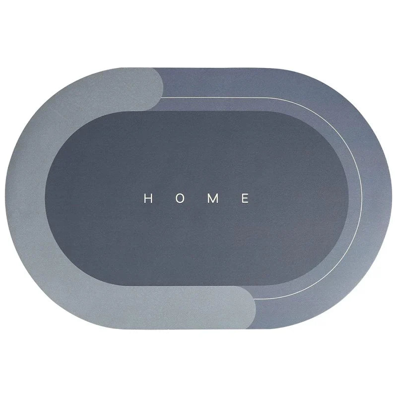 Bath Mat Water Absorbent Non-Slip Oval Shape Bowlift