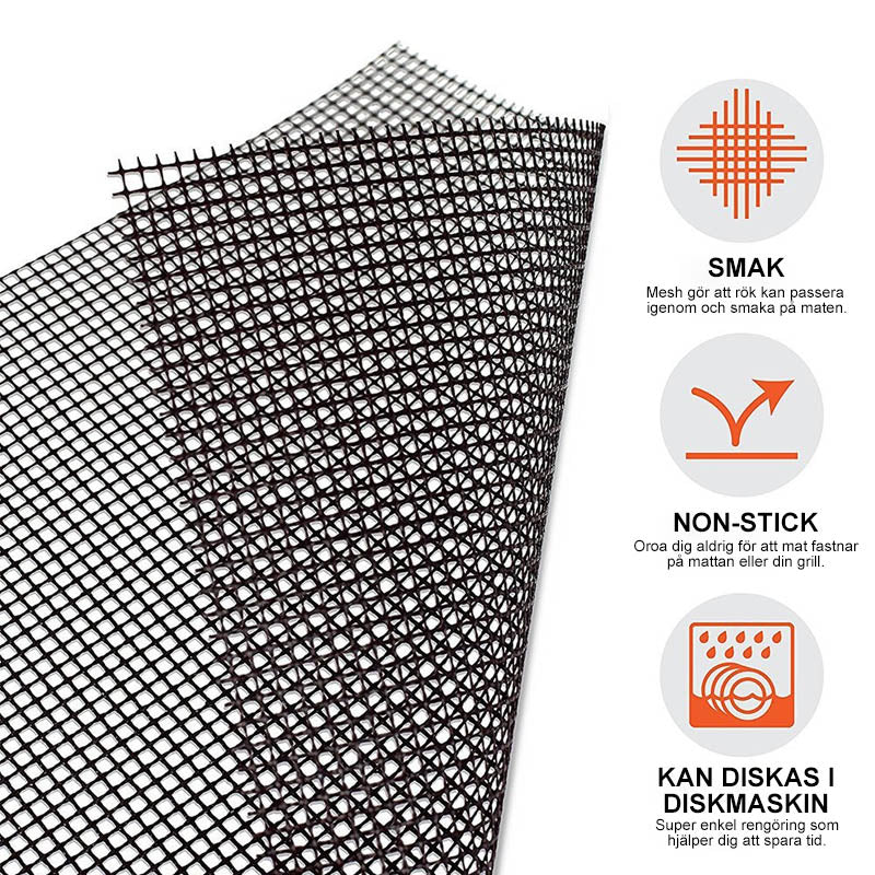BowLift | Grillfine BBQ Grill net / Grill mat | Non-stick & Reusable | Heat resistant up to 370 °C | For meat, fish & vegetables