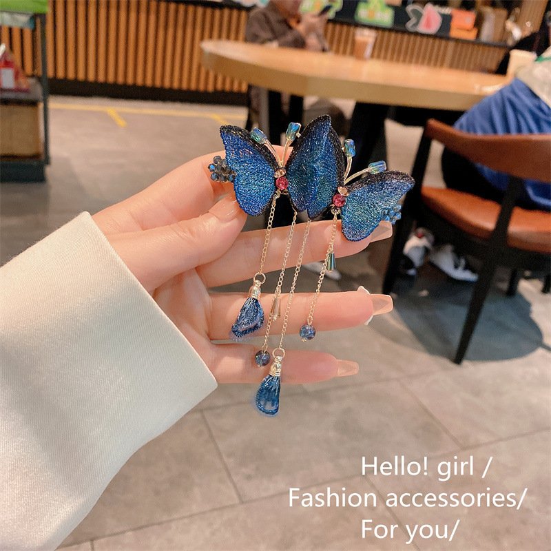 BowLift | Temperament Butterfly Rhinestone Tassel Hair Clip