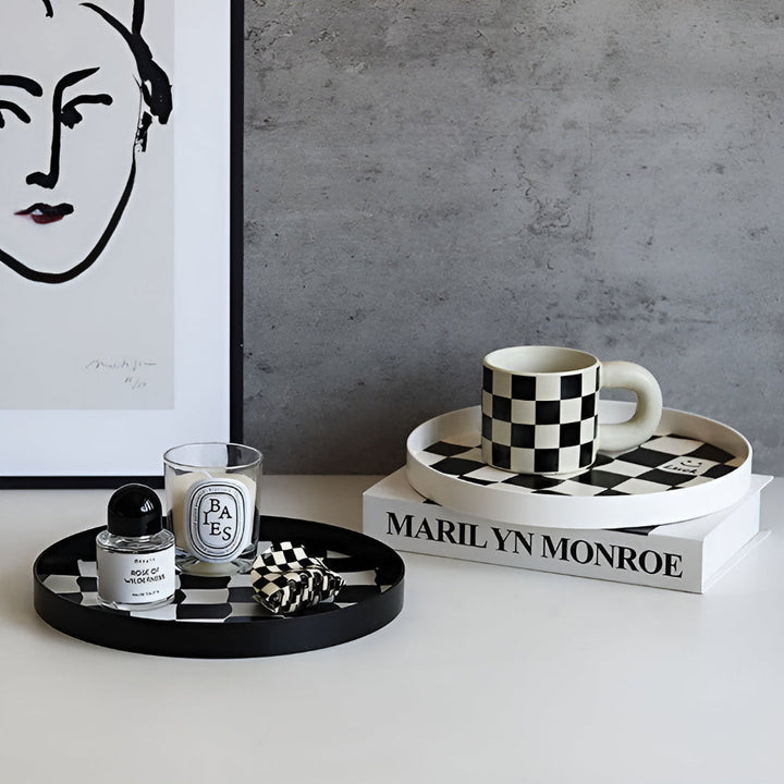 BowLift | Round Checkerboard Storage Tray
