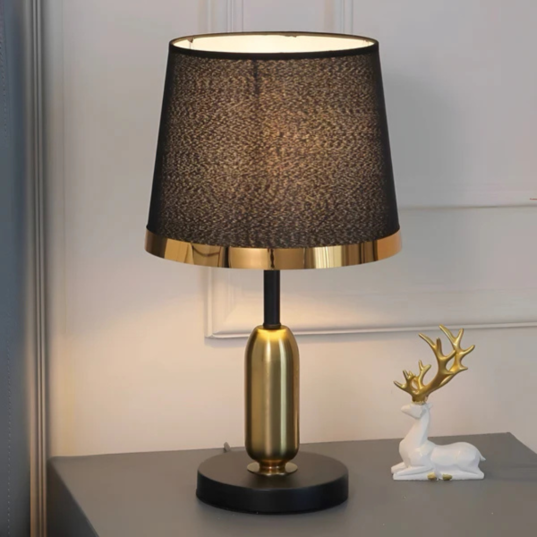 BowLift | Lumivara Modern Black Fabric Table Lamp – Elegant Home Lighting