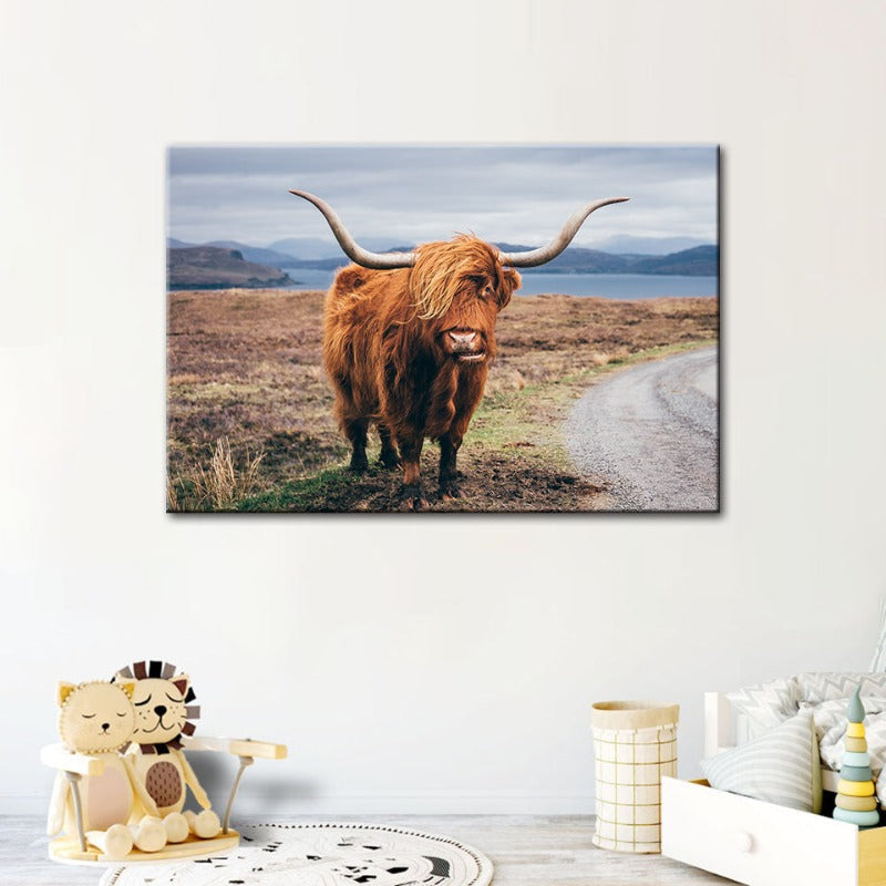 Beautiful Brown Cow - Canvas Wall Art Painting | Bowlift