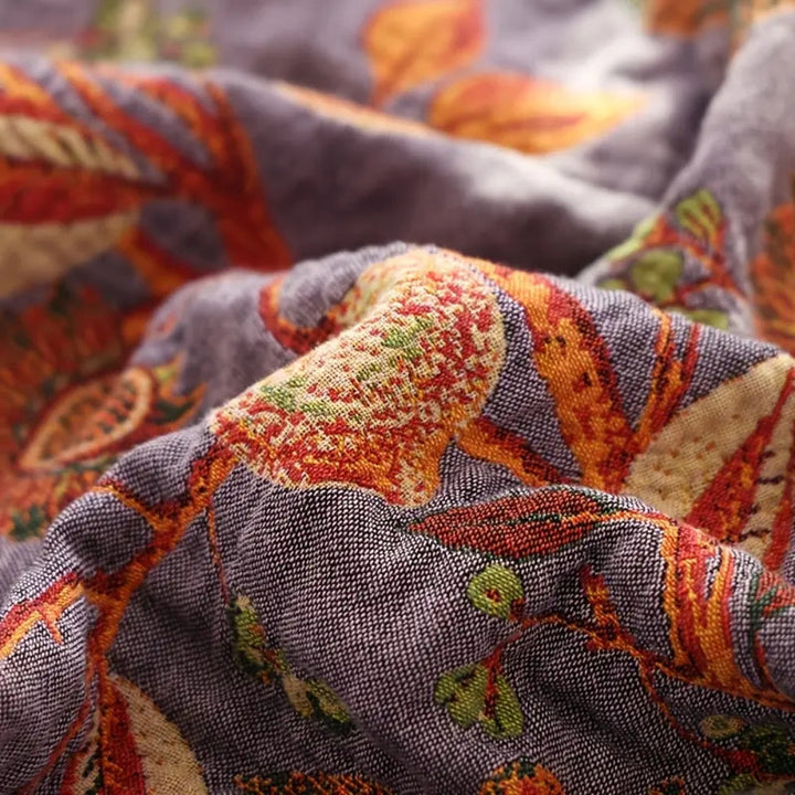 BowLift | Botanic Floral Cotton Tassel Blanket