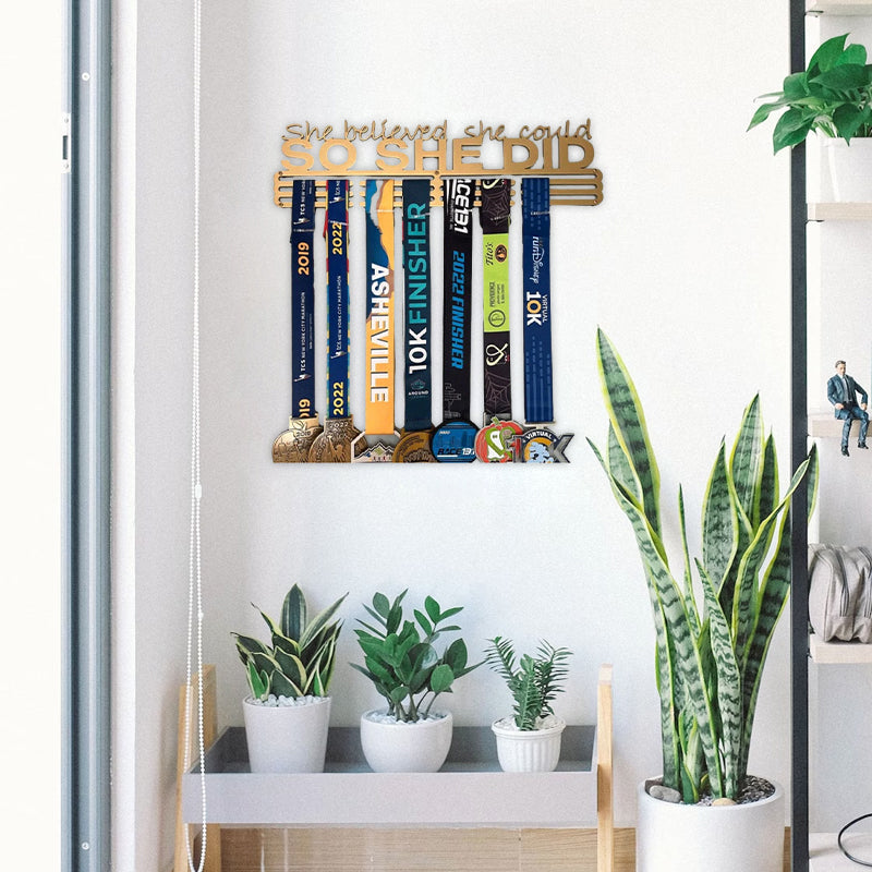 BowLift | Metal Letter Hooks - "She believed she could, so she did"