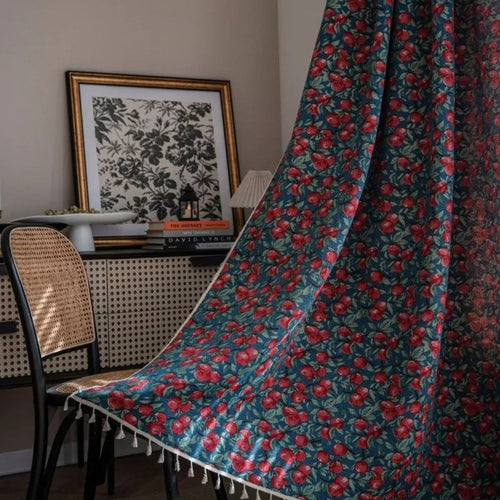 BowLift | Cherry Bloom Botanical Tassel Curtain