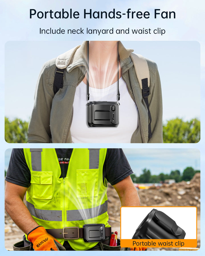 Waist Fan Hands-Free Personal Neck Fan for Outdoor Camping | Bowlift