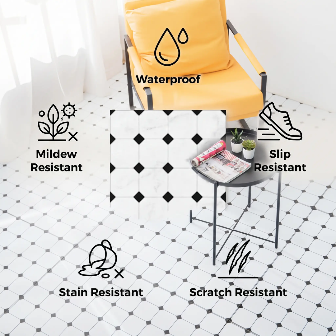 BowLift | Peel and Stick PVC Flooring Matt Vinyl Flooring with Stone Look