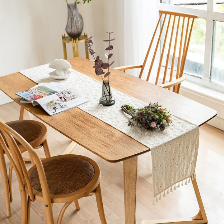 BowLift | Playful Daisy Embroidered Boho Table Runner