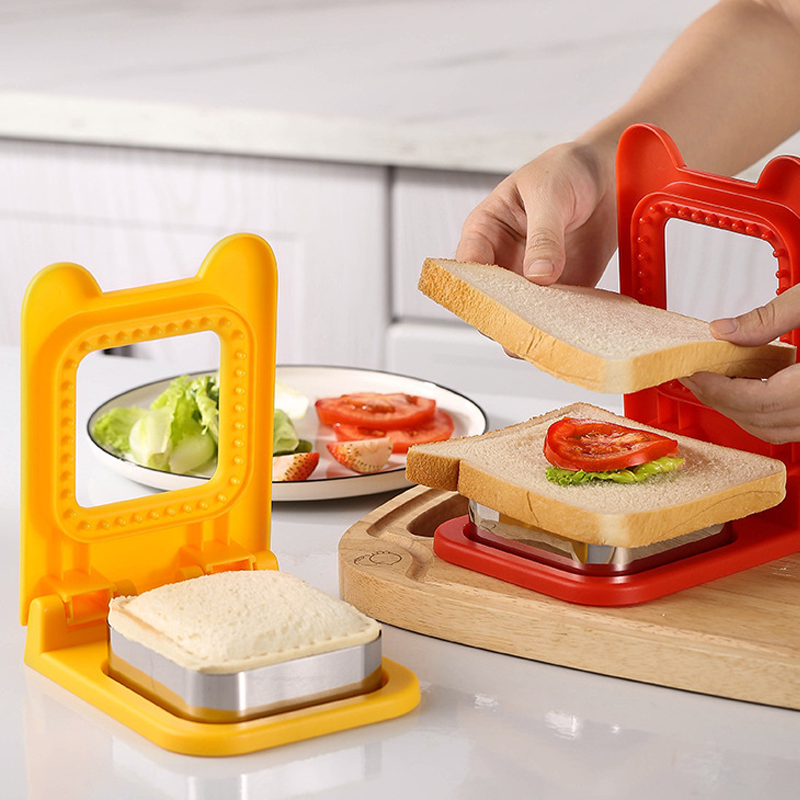 BowLift | Crustless Sandwich Cutter & Sealer | ToastyPress Kitchen Tool | Compact Lunchbox Maker