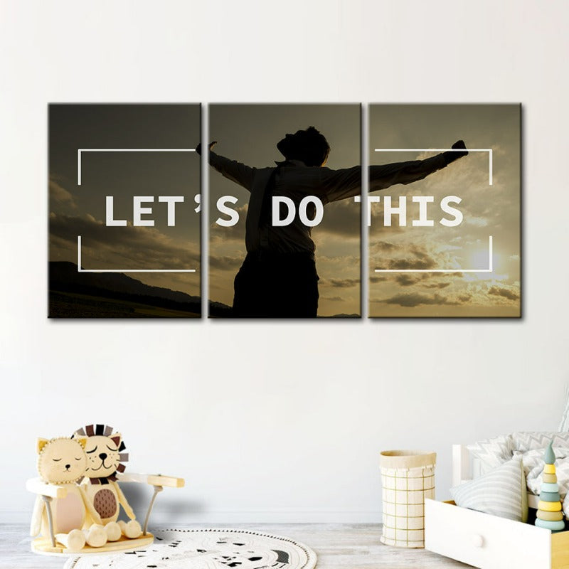 Let's Do This-Canvas Wall Art Painting 3 Pieces | Bowlift